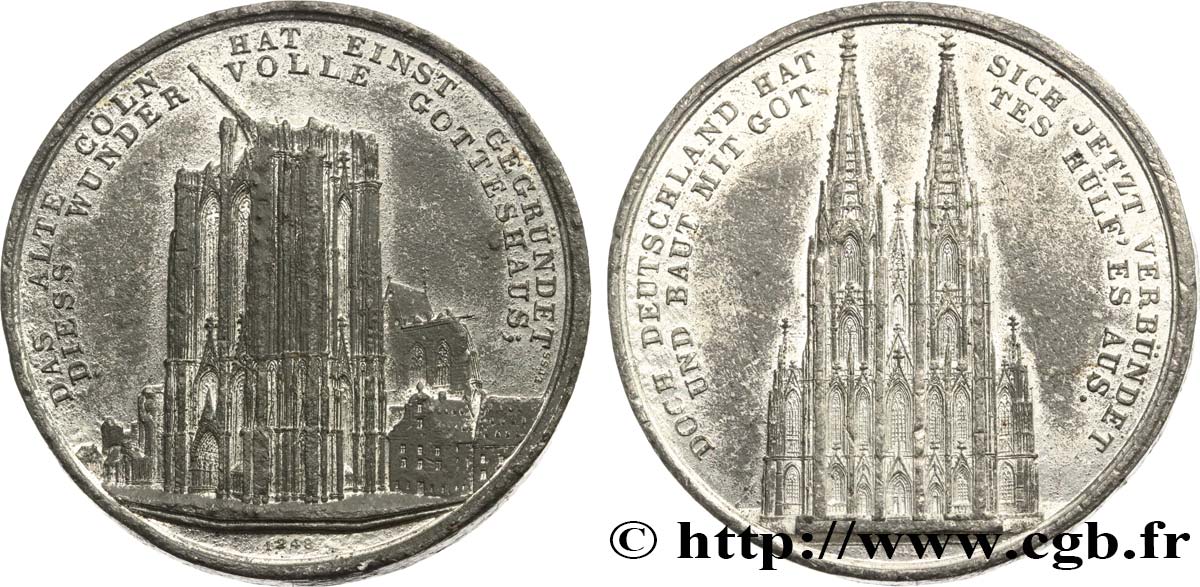 ALLEMAGNE Médaille, Construction de la cathédrale de Cologne TTB