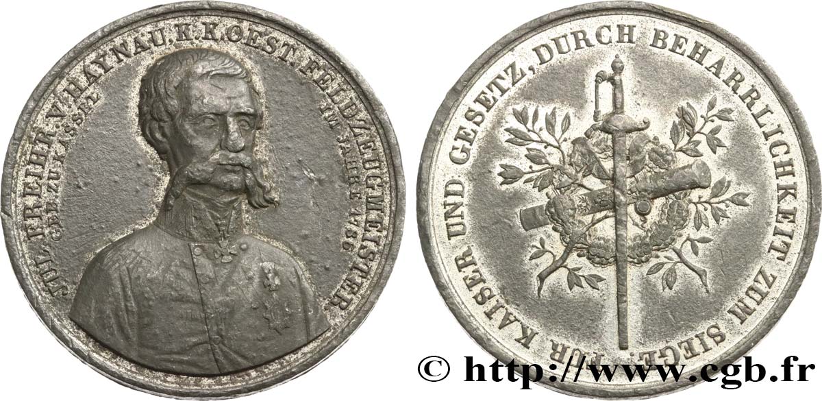 AUSTRIA Médaille, Julius Jacob von Haynau VF