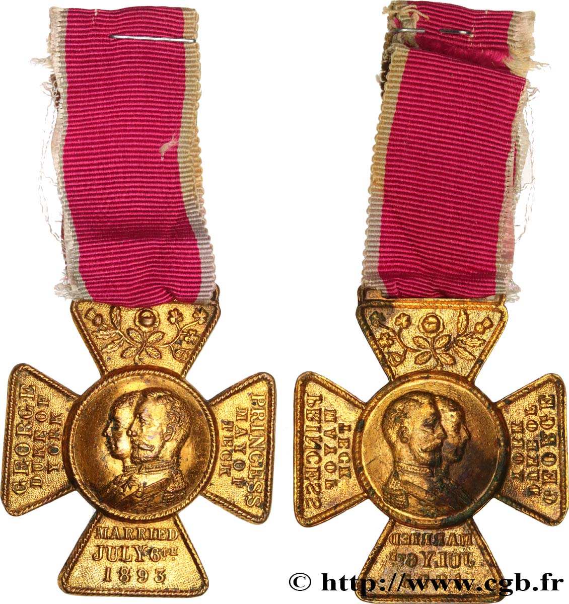 ANGLETERRE - GEORGES V Médaille, Mariage de la Princesse Victoria de teck avec le Prince George, duc d’York BB