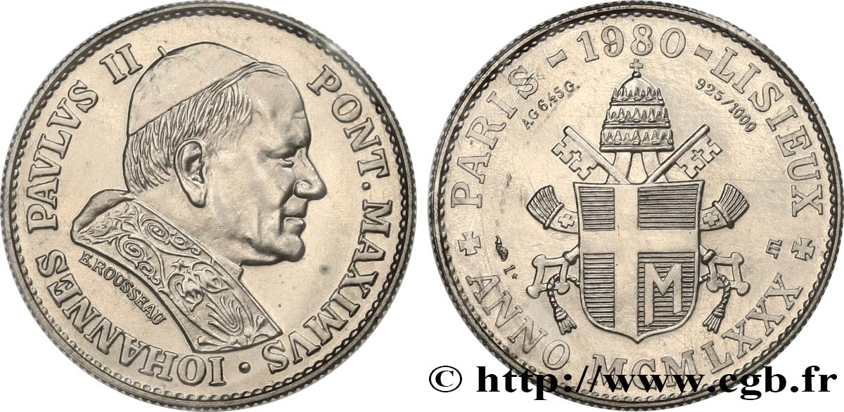 JEAN-PAUL II (Karol Wojtyla) Médaille, visite en France de Jean-Paul II MS