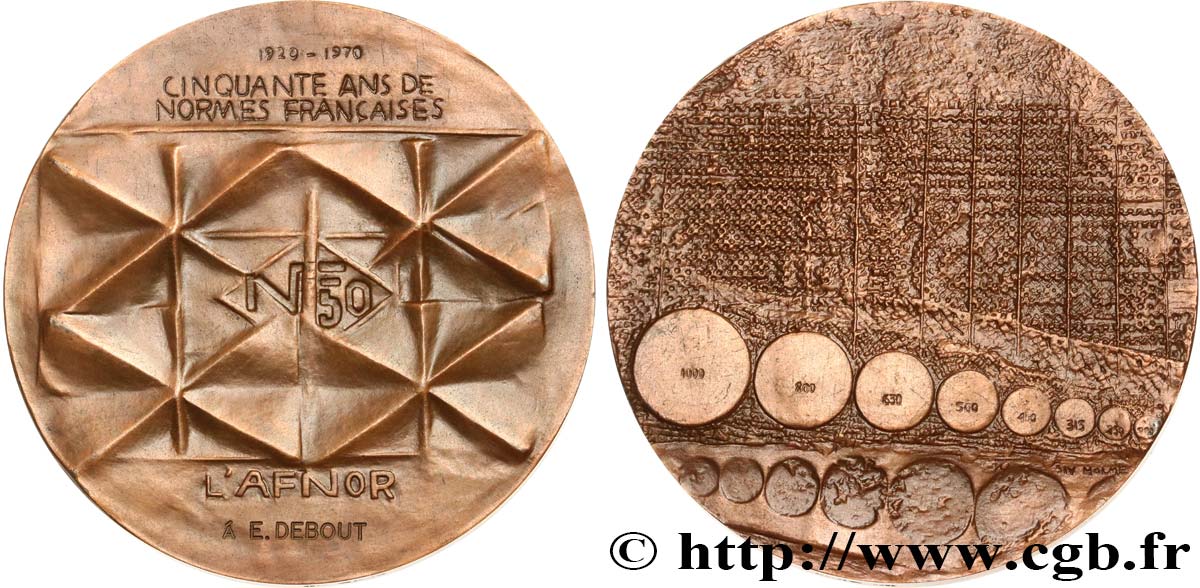 FUNFTE FRANZOSISCHE REPUBLIK Médaille, Cinquante ans de normes françaises fVZ