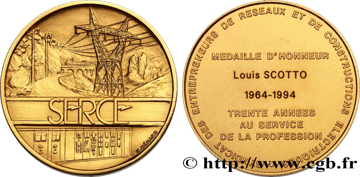 PROFESIONAL ASSOCIATIONS - TRADE UNIONS Médaille d’honneur, Syndicat des entrepreneurs de réseaux et de constructions électriques AU