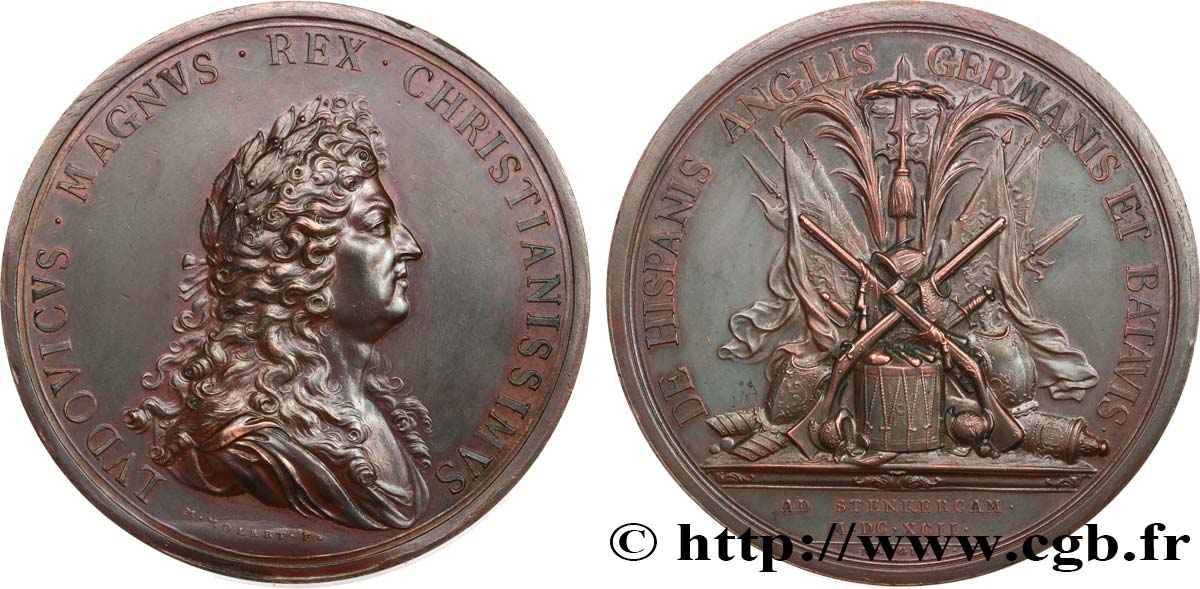 LOUIS XIV  THE SUN KING  Médaille, Victoire de Steenkerque q.SPL