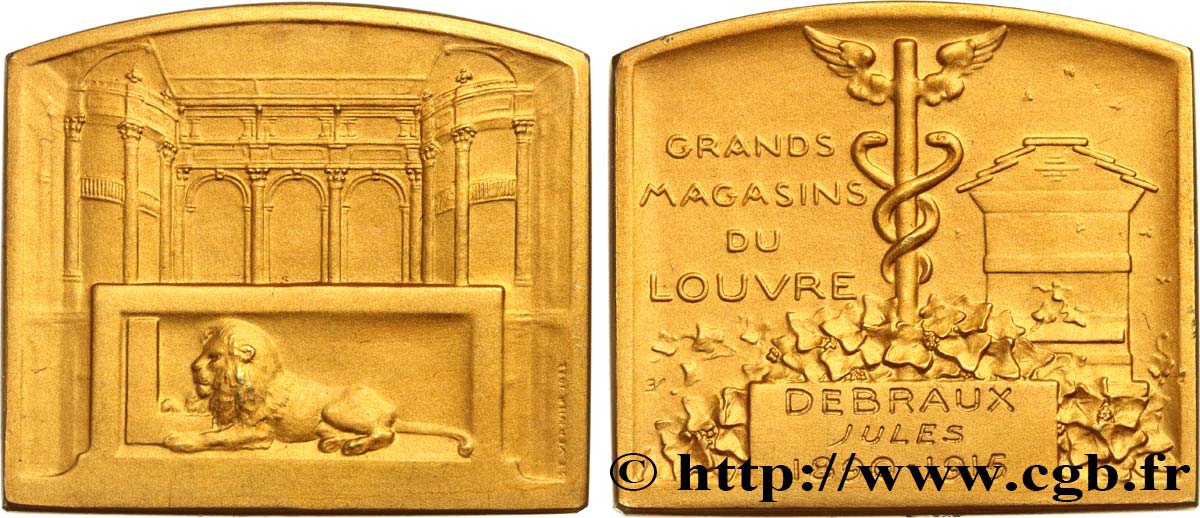 III REPUBLIC Plaquette de récompense, Grands Magasins du Louvre AU