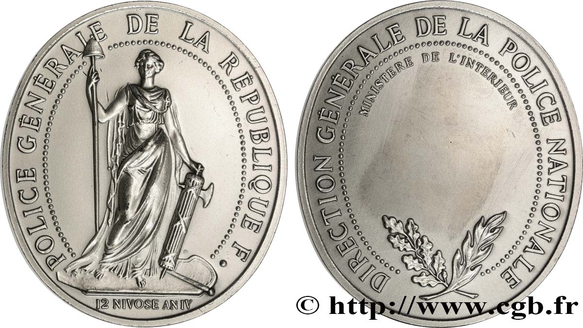 QUINTA REPUBLICA FRANCESA Médaille, Direction générale de la Police Nationale MBC+