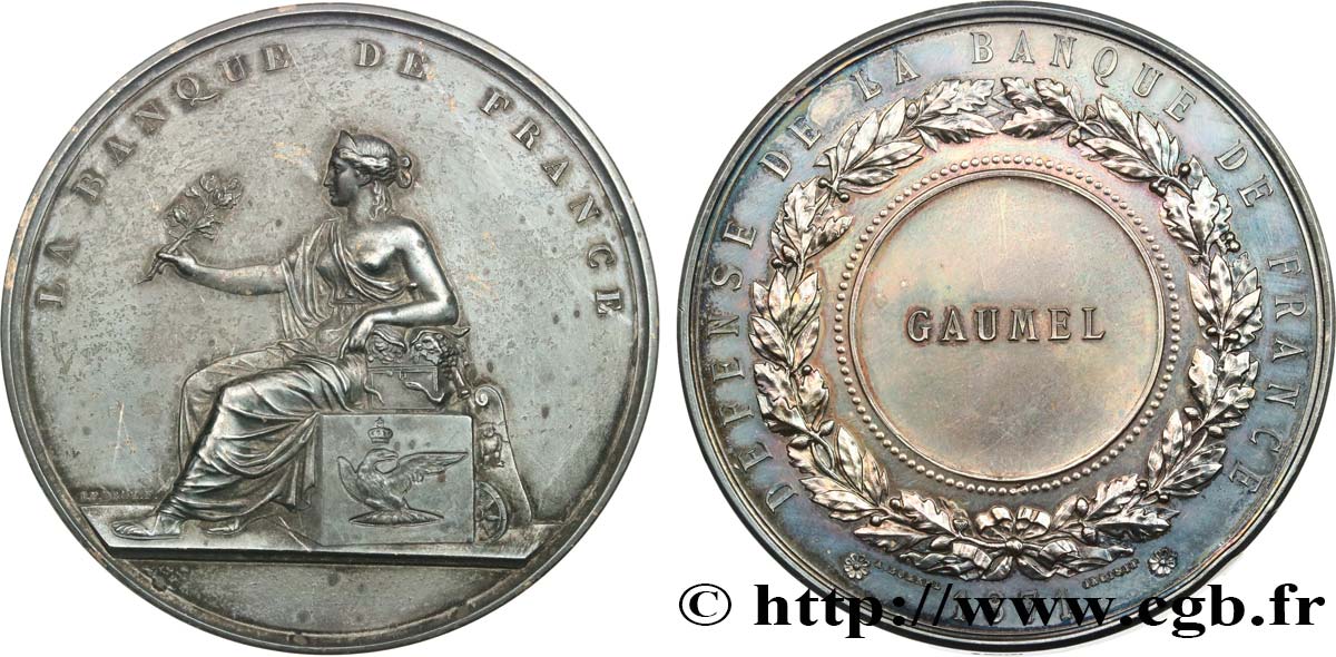 GUERRE DE 1870-1871 Médaille de récompense, Défense de la Banque de France TTB/TTB+