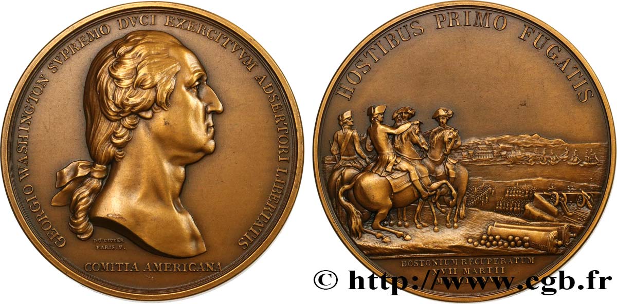 VEREINIGTE STAATEN VON AMERIKA Médaille, Georges Washington, Prise de Boston, refrappe fVZ