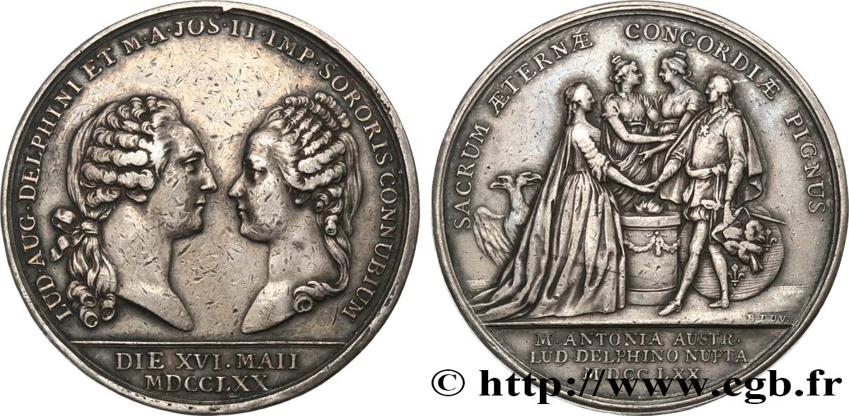 DAUPHINÉ - LOUIS X, DAUPHIN (futur LOUIS XVI) Médaille, Mariage du dauphin BB