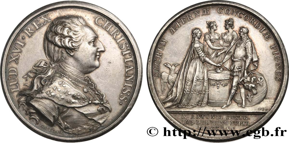 DAUPHINÉ - LOUIS X, DAUPHIN (futur LOUIS XVI) Médaille, Mariage du dauphin TTB/TTB+