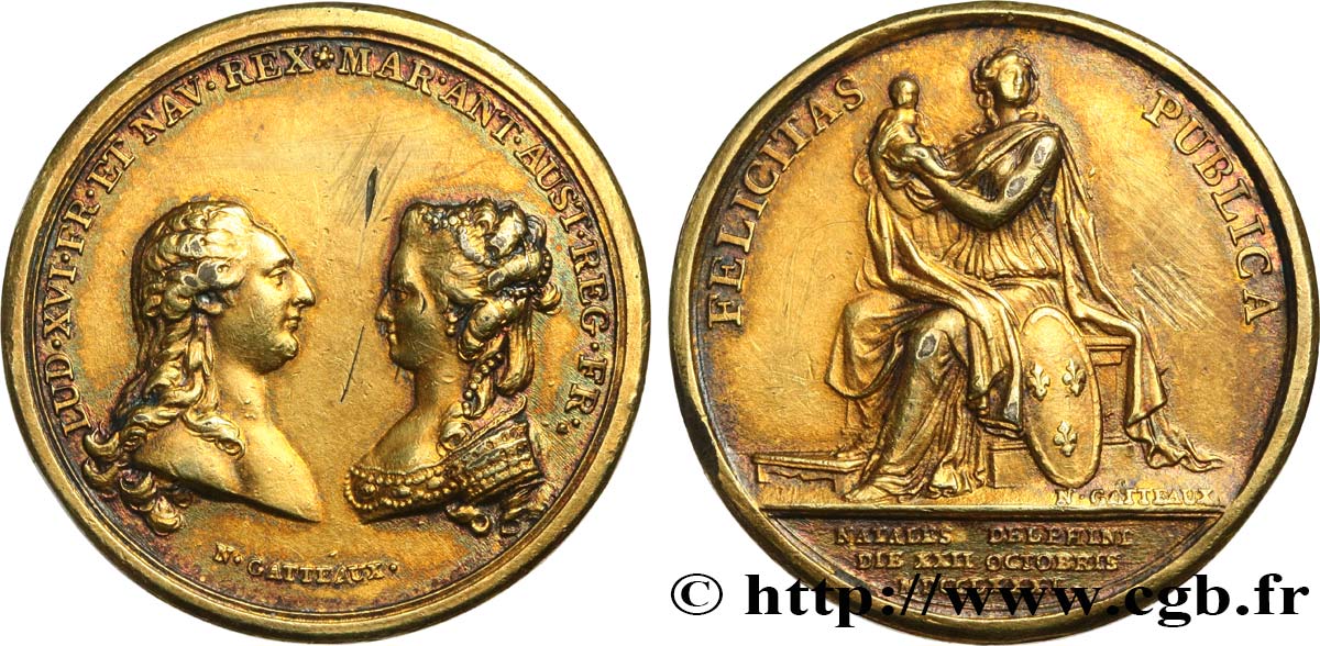 LOUIS XVI Médaille, Naissance du dauphin Louis-Joseph TTB