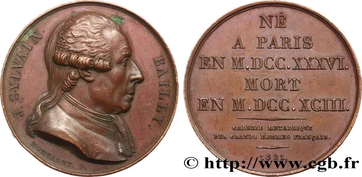 GALERIE MÉTALLIQUE DES GRANDS HOMMES FRANÇAIS Médaille, Jean Sylvain Bailly XF/AU