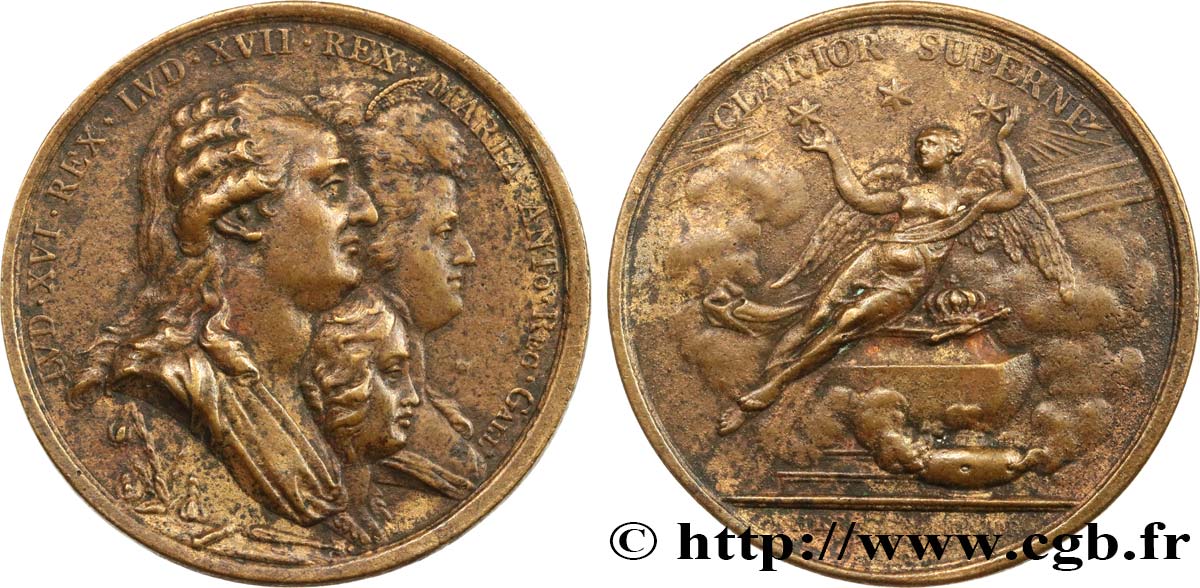 LOUIS XVI Médaille, Commémoration de la famille royale fSS