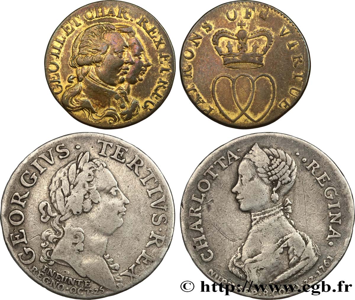 GRANDE-BRETAGNE - GEORGES III Médaille, Mariage de Georges III et Charlotte de Mecklembourg Strelitz TB+