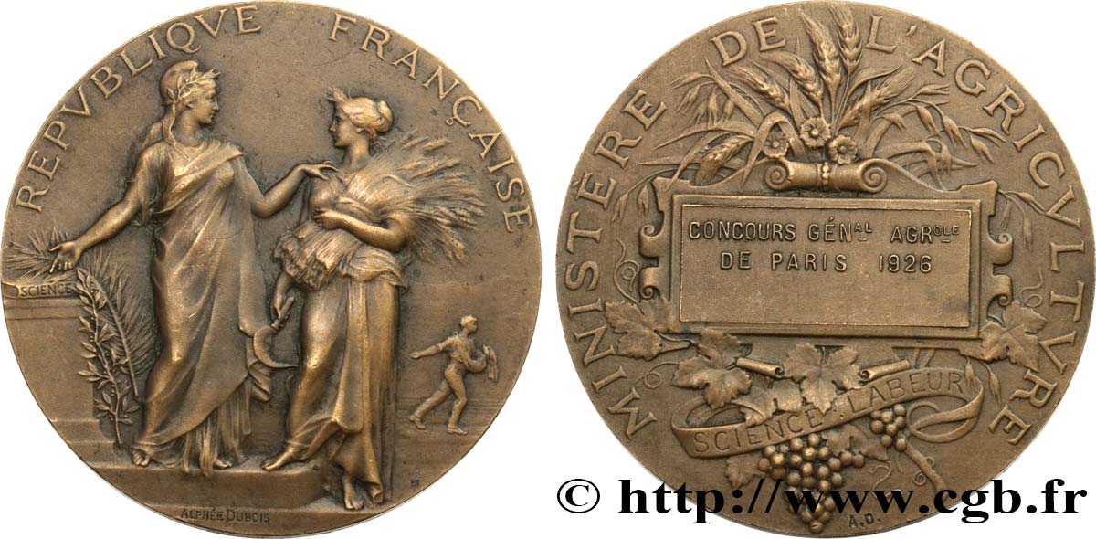 TROISIÈME RÉPUBLIQUE Médaille, Concours général agricole TTB+