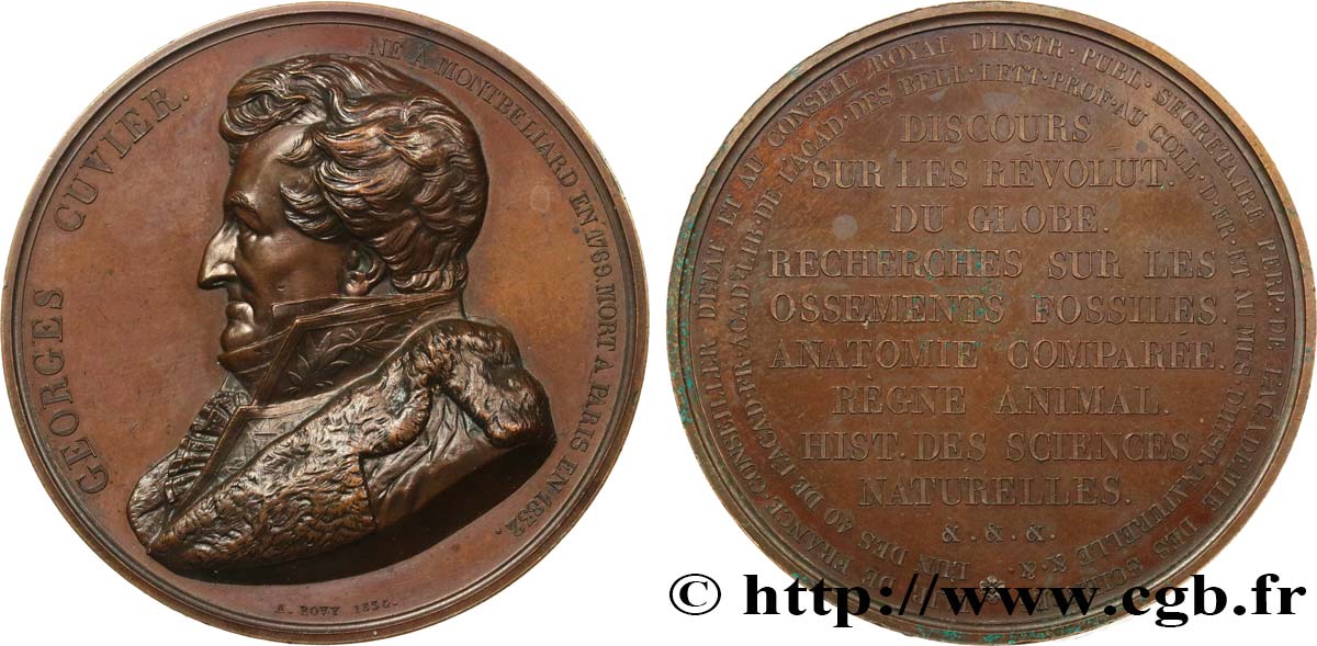 LOUIS-PHILIPPE I Médaille, Georges Cuvier, sa vie et ses oeuvres AU