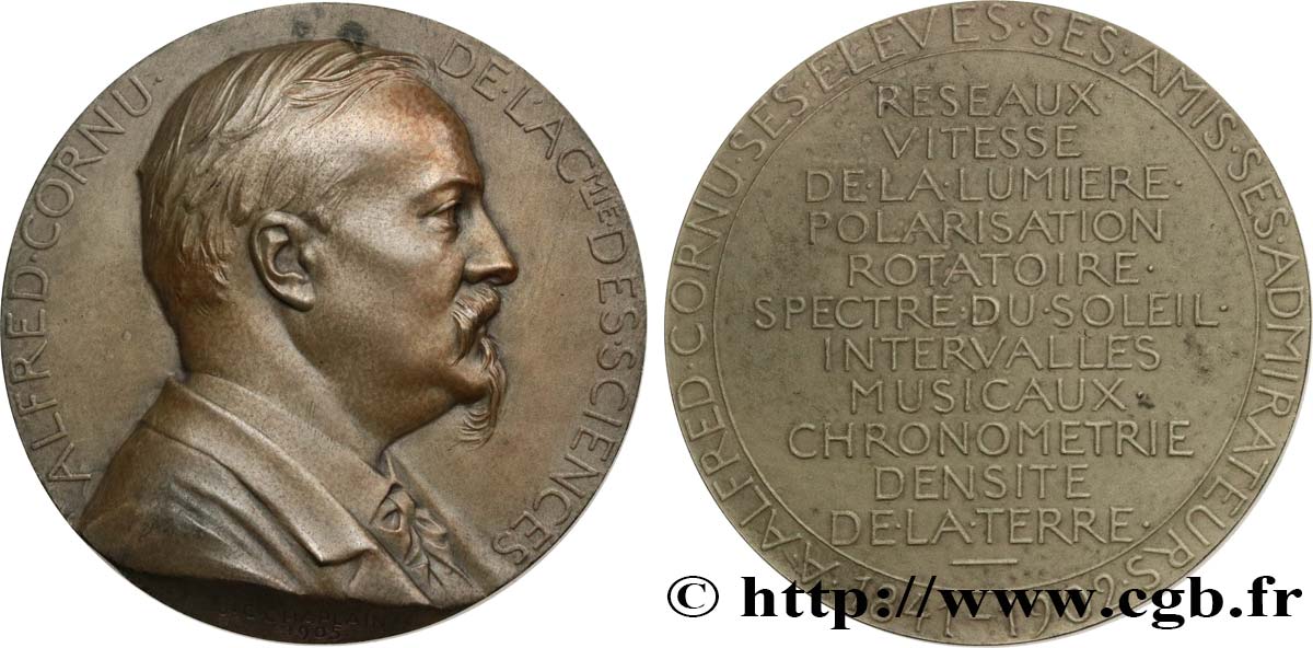 SCIENCES & SCIENTIFIQUES Médaille, Hommage à Alfred Cornu AU