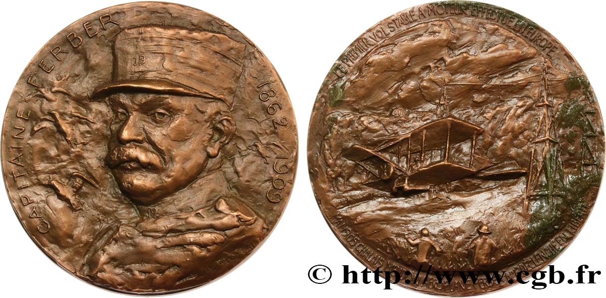 LITERATURE : WRITERS - POETS Médaille, Capitaine Ferber AU
