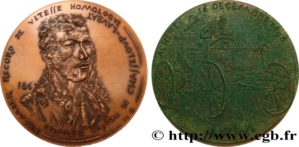 COLLECTION CARS - PILOTS AND INVENTIONS Médaille, Comte Gaston de Chasseloup-Laubat AU