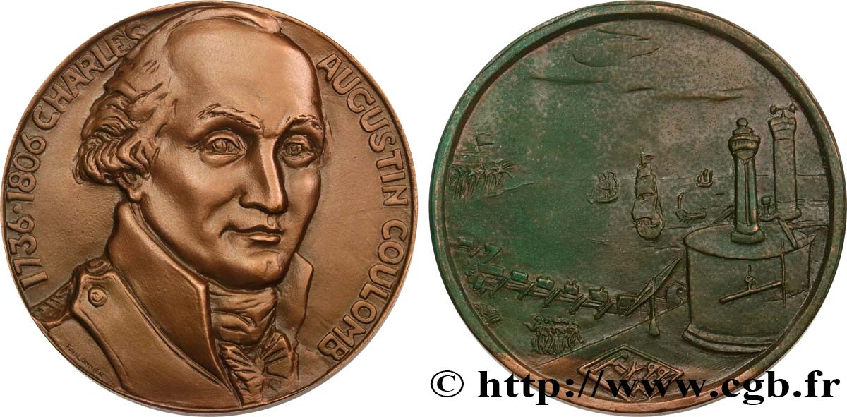 SCIENCES & SCIENTIFIQUES Médaille, Charles Augustin Coulomb AU
