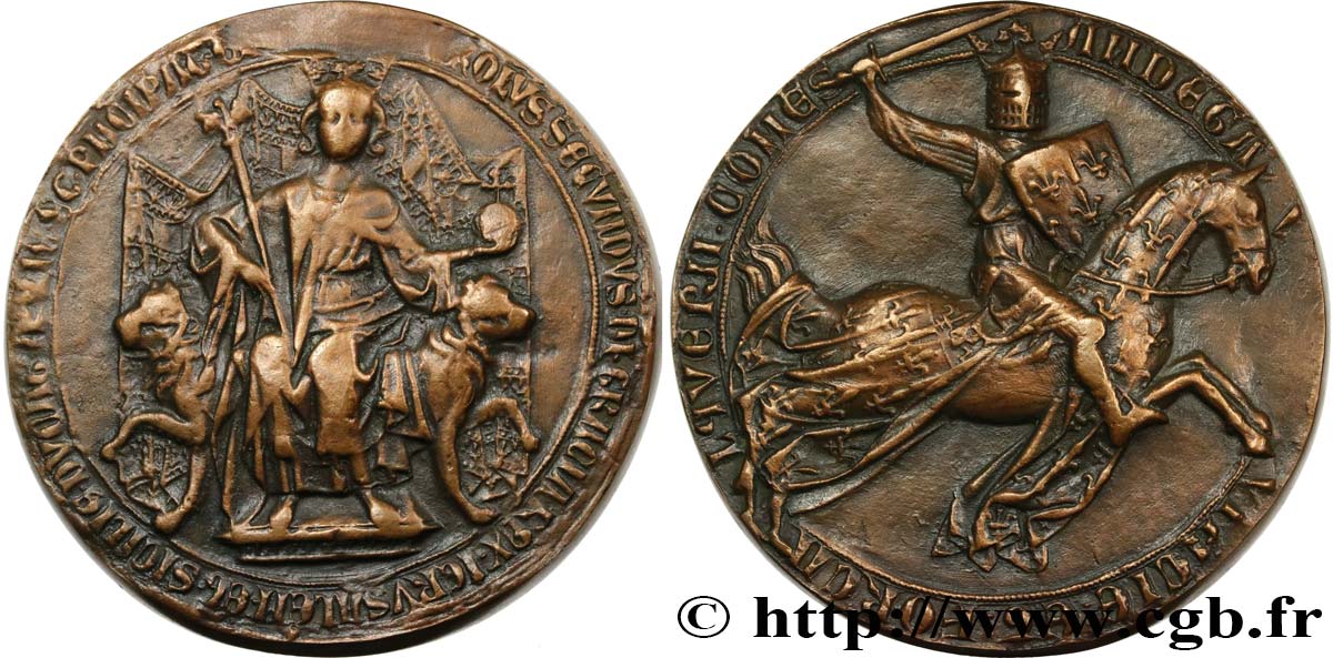 PROVENCE - COUNTY OF PROVENCE - CHARLES II OF ANJOU Médaille, Reproduction du Sceau de Charles II, n°145 AU