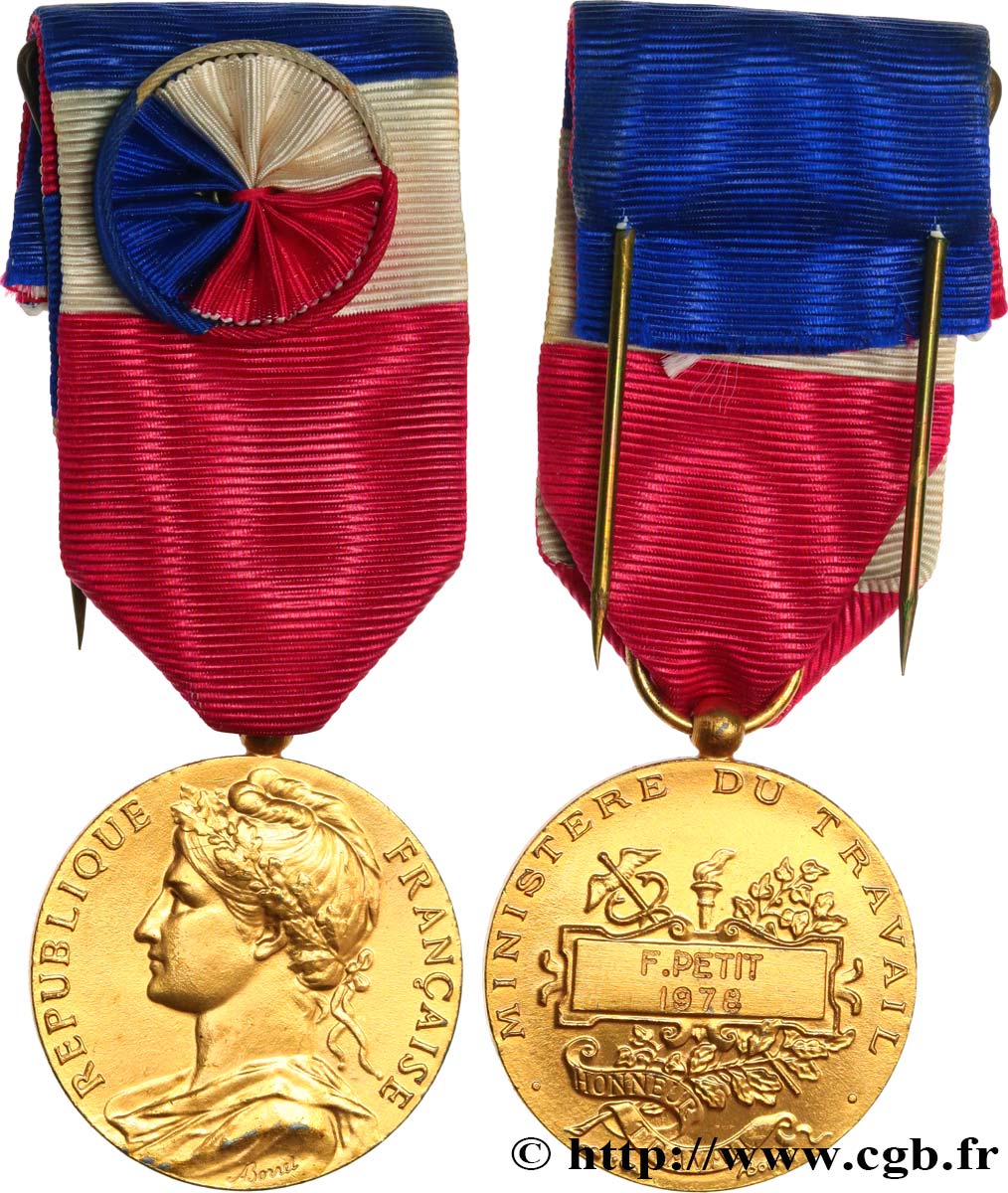 QUINTA REPUBBLICA FRANCESE Médaille d’honneur du travail, 30 ans q.SPL/SPL