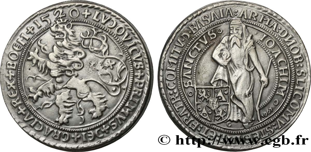 HONGRIE - ROYAUME DE HONGRIE - LOUIS II Médaille, Reproduction du Thaler de Saint Joseph AU