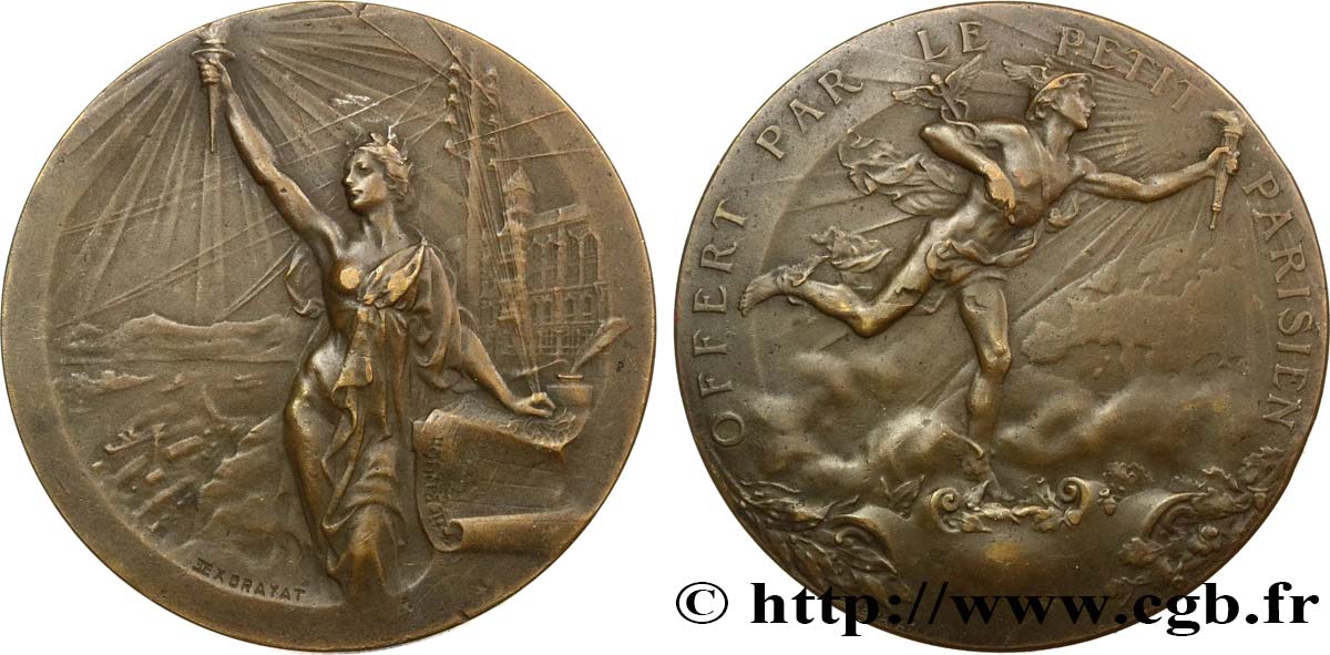 TERCERA REPUBLICA FRANCESA Médaille, “Offert par le Petit Parisien” MBC