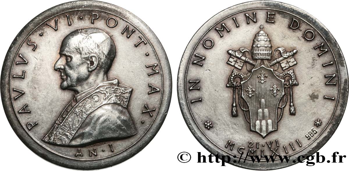 VATICANO E STATO PONTIFICIO Médaille du pape Paul VI q.SPL