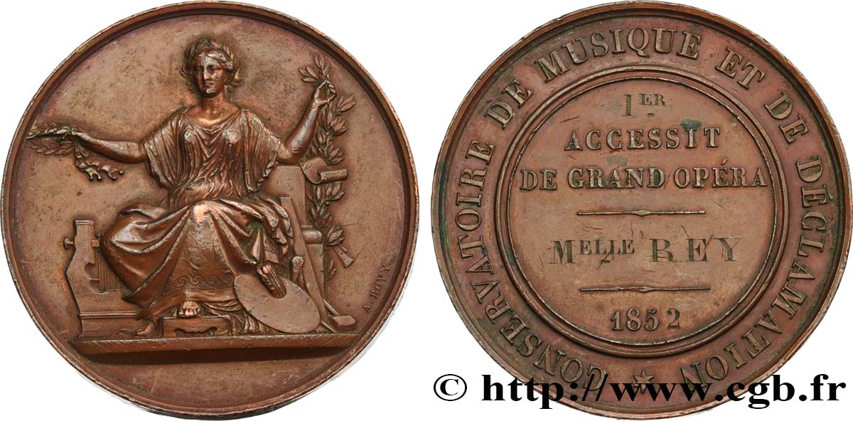 DEUXIÈME RÉPUBLIQUE Médaille, Premier Accessit de Grand Opéra BB