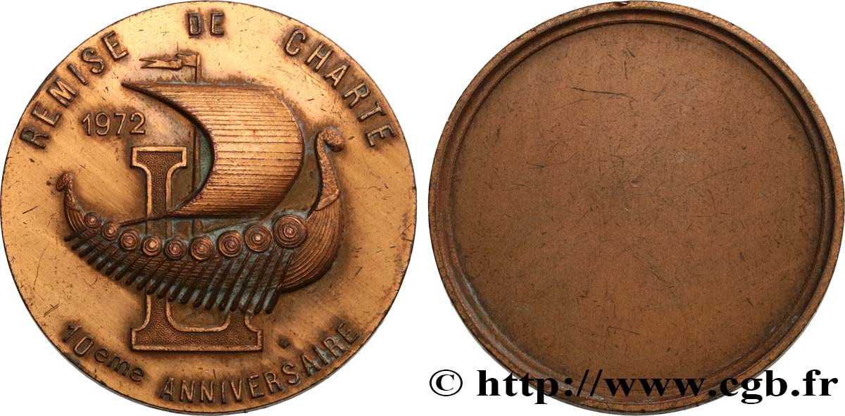 FUNFTE FRANZOSISCHE REPUBLIK Médaille, 10e anniversaire de la remise de charte SS