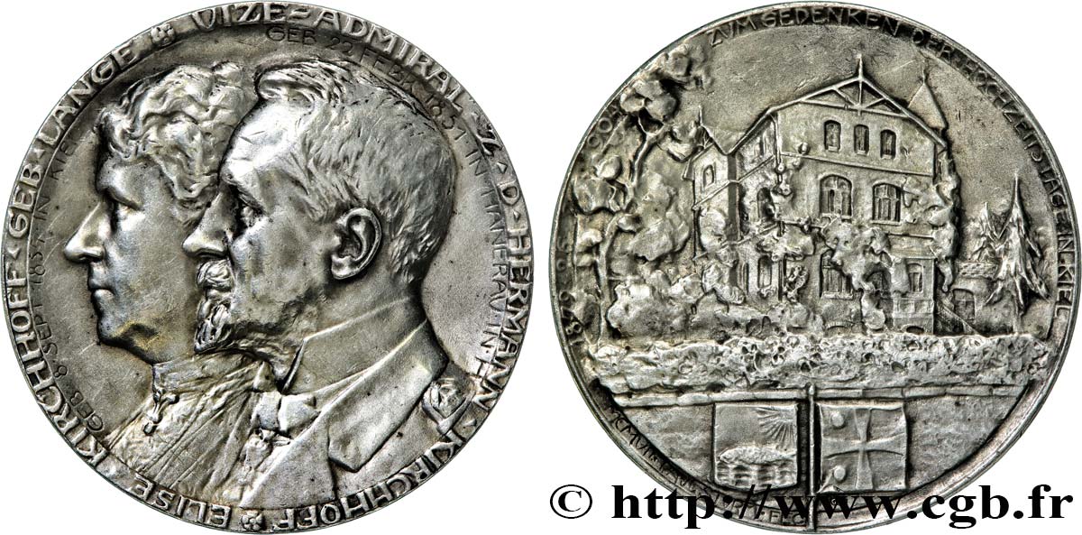 DEUTSCHLAND Médaille, Noces d’argent de l’Amiral Hermann et Elise Kirchhoff SS