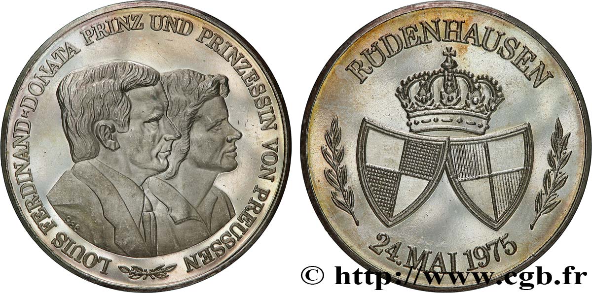 ALEMANIA Médaille, Mariage de Louis Ferdinand de Prusse et Donata von Castell-Rüdenhausen EBC