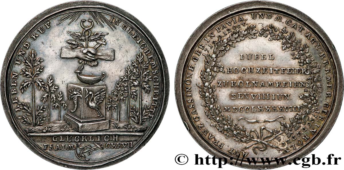 DEUTSCHLAND Médaille, Noces d’or d’Anton Franz Casinone et Catherina Agnés Krämer SS