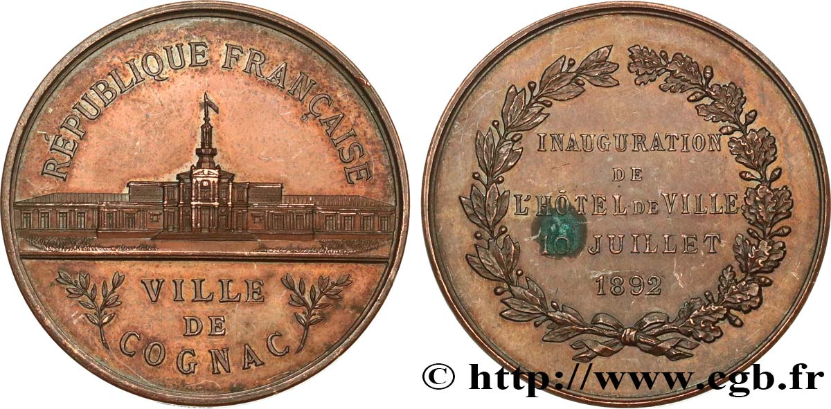 DRITTE FRANZOSISCHE REPUBLIK Médaille, Inauguration de l’hôtel de ville SS
