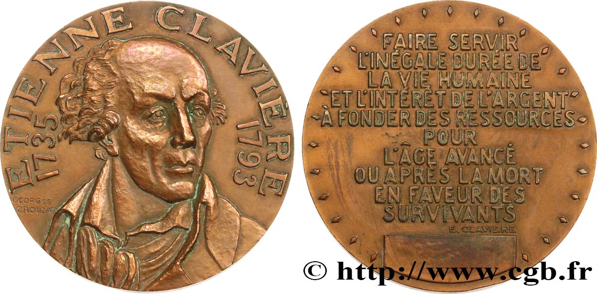 PERSONNAGES CELEBRES Médaille, Étienne Clavière fVZ