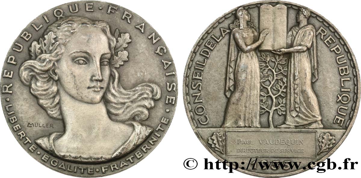 CUARTA REPUBLICA FRANCESA Médaille du Conseil de la République MBC+