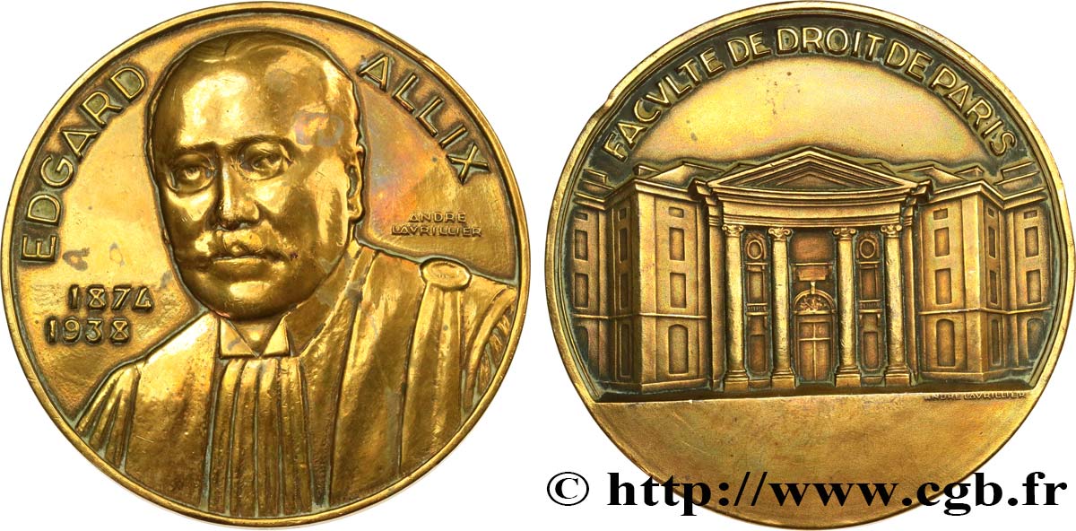 TROISIÈME RÉPUBLIQUE Médaille, Edgard Allix TTB