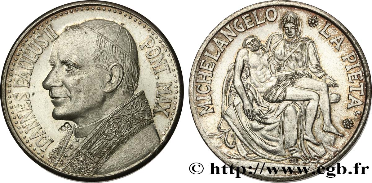 JOHN-PAUL II (Karol Wojtyla) Médaille, La Pieta de Michelangelo AU