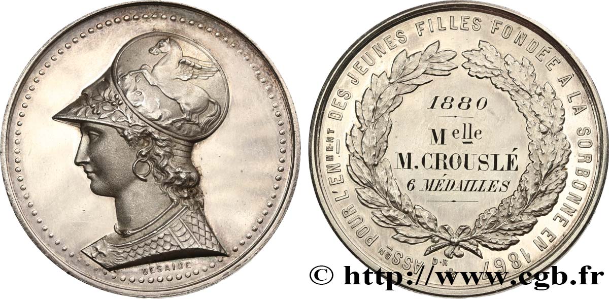 TROISIÈME RÉPUBLIQUE Médaille de récompense, Association pour l’enseignement des jeunes filles SUP