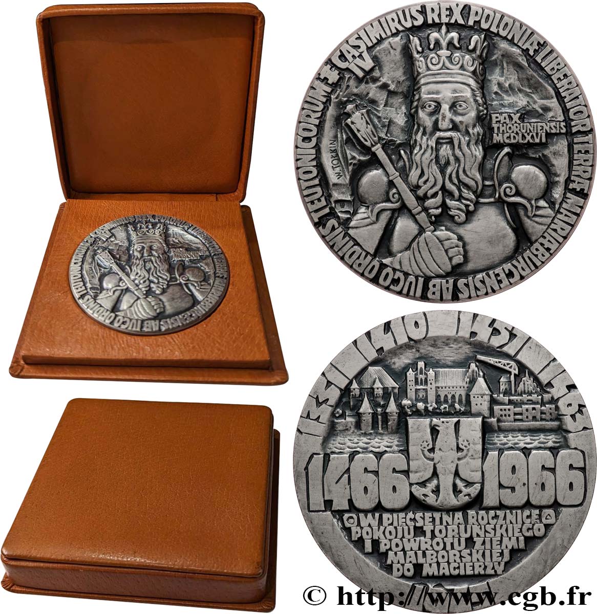 POLOGNE Médaille, Casimir IV Jagellon, 1500e anniversaire de la paix à Torun SUP