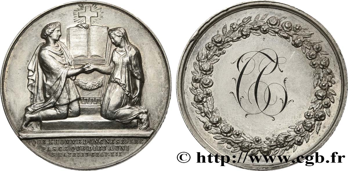 AMOUR ET MARIAGE Médaille, Evangile de St Mathieu XF/AU