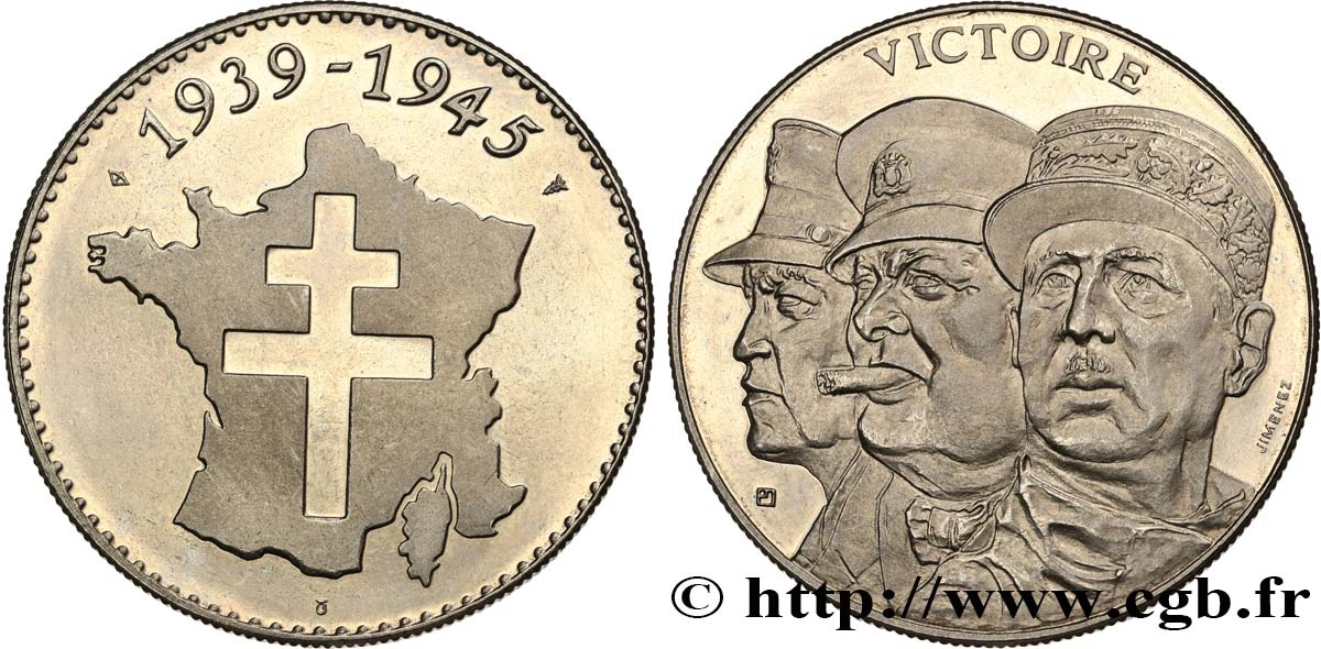 FUNFTE FRANZOSISCHE REPUBLIK Médaille, Victoire 1944 fVZ