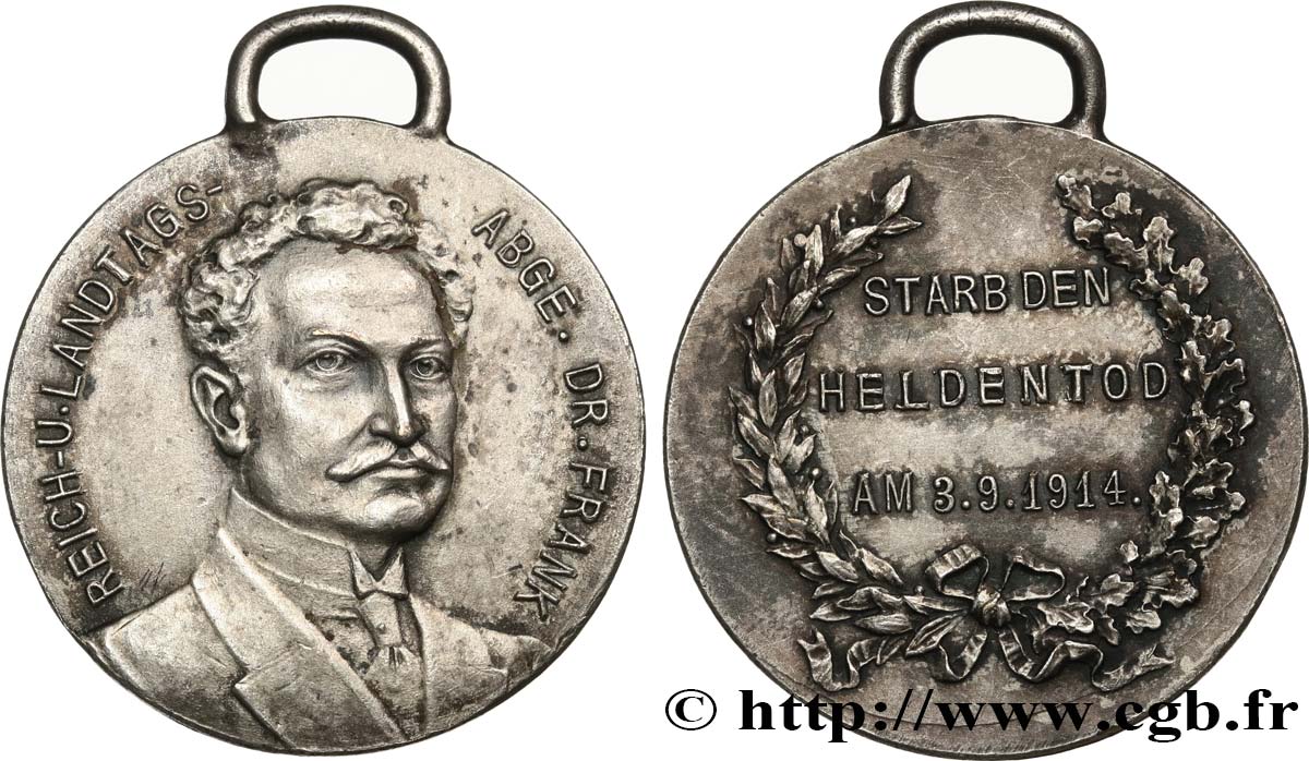 GERMANY Médaille, Mort d’un héros, Dr. Frank XF