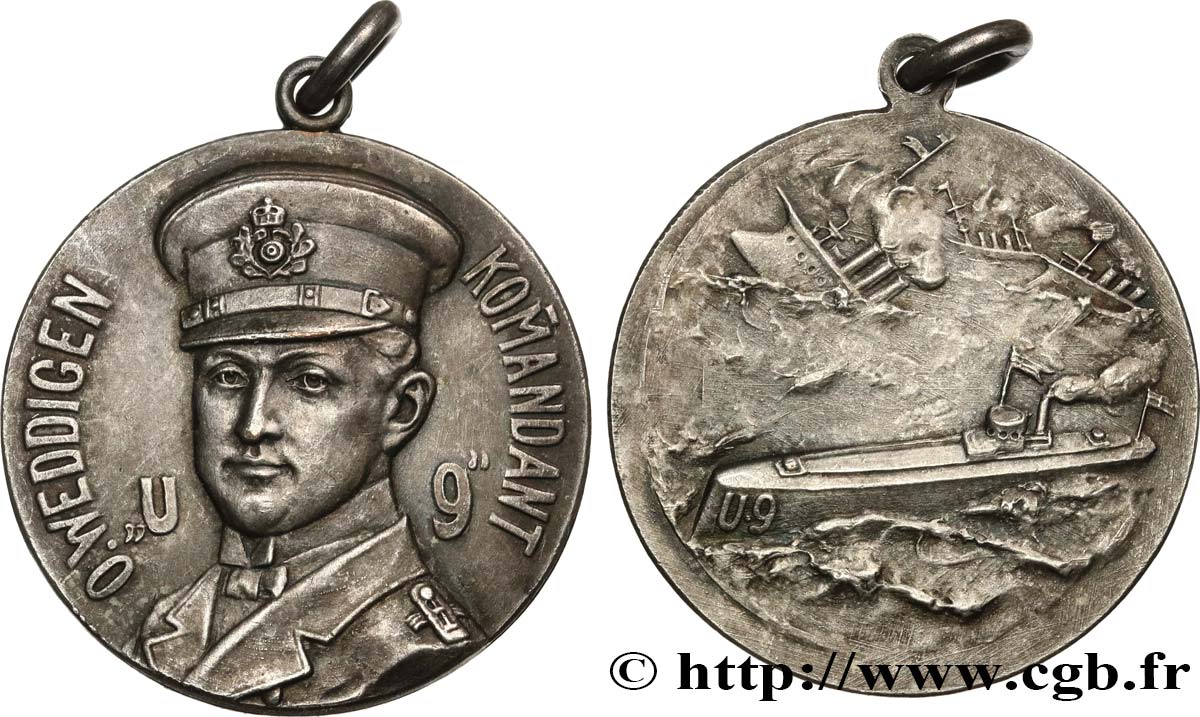 ALLEMAGNE Médaille, Commandant Otto Weddigen  TTB