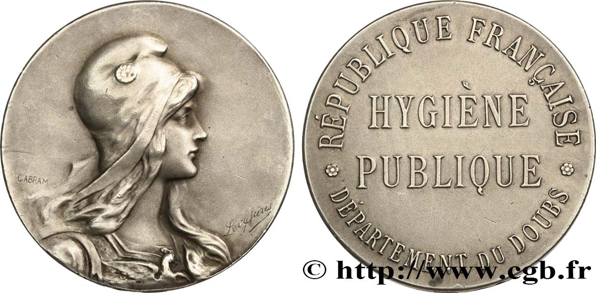 III REPUBLIC Médaille, Hygiène publique XF