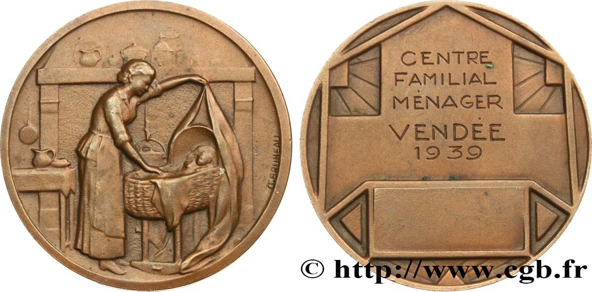 III REPUBLIC Médaille, Centre familial ménager AU