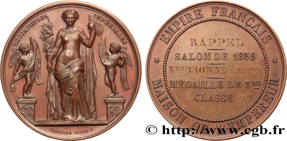 SECOND EMPIRE Médaille de 3e classe, attribuée à Henriette Browne SPL