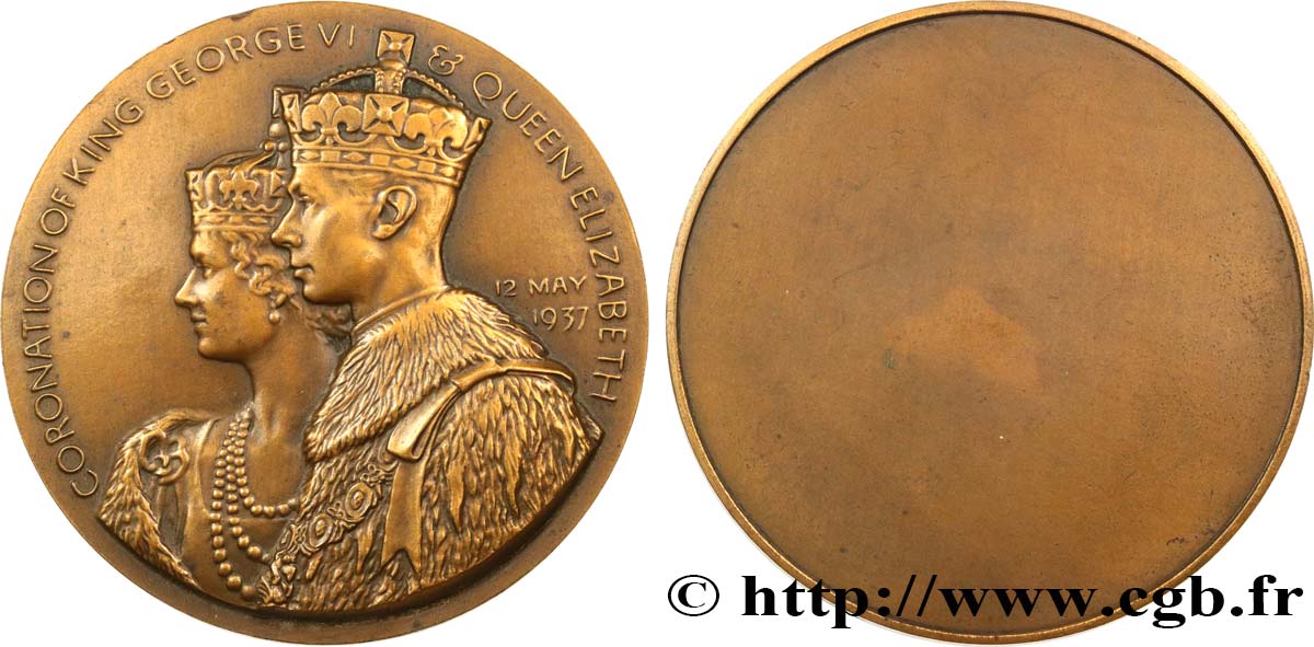 GRANDE-BRETAGNE - GEORGES VI Médaille, couronnement de George VI q.SPL