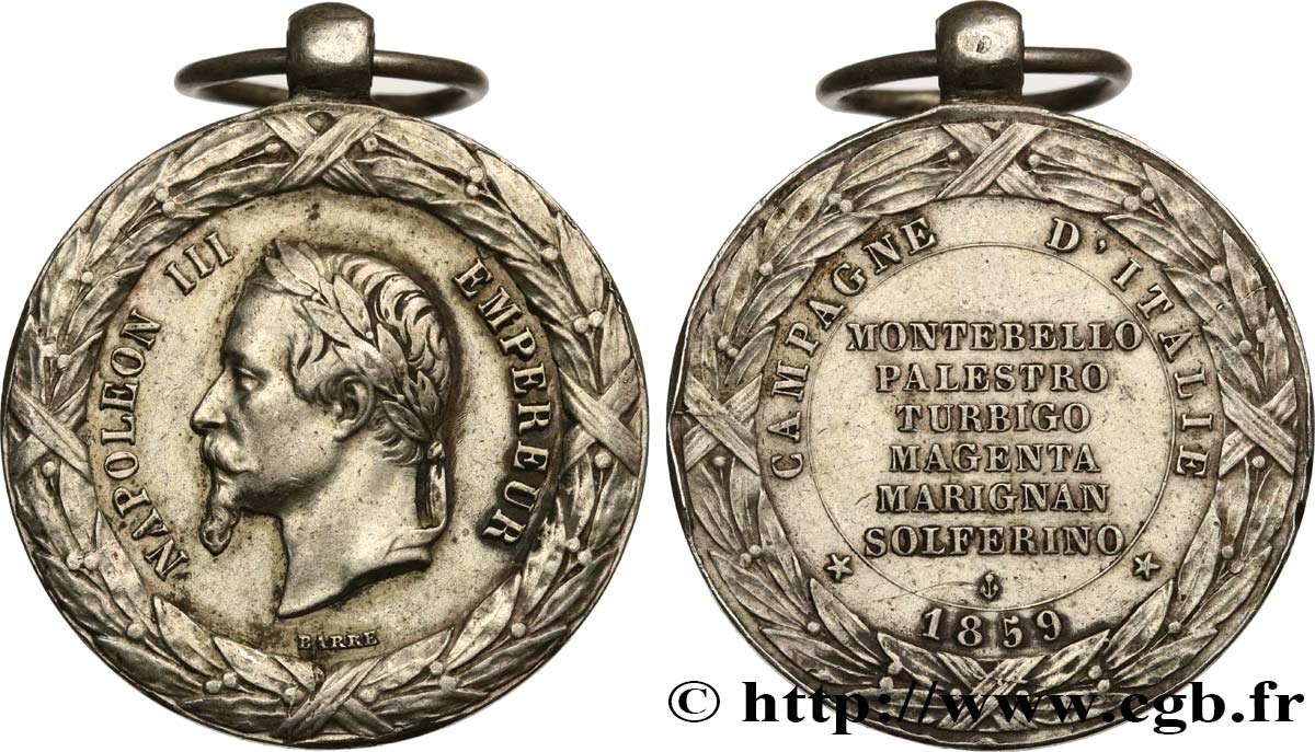 SEGUNDO IMPERIO FRANCES Médaille de la campagne d’Italie MBC