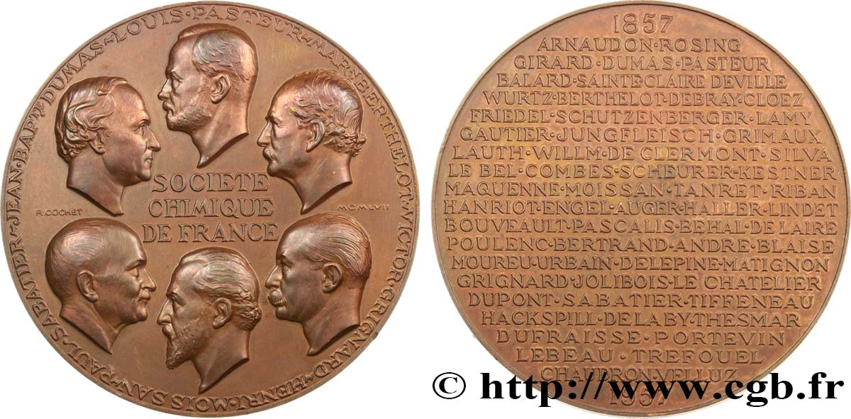 VIERTE FRANZOSISCHE REPUBLIK Médaille, Centenaire de la Société chimique de France VZ